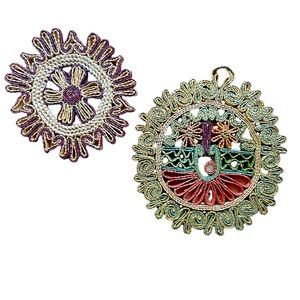 2 Retro Woven Straw Hot Pads / Trivets